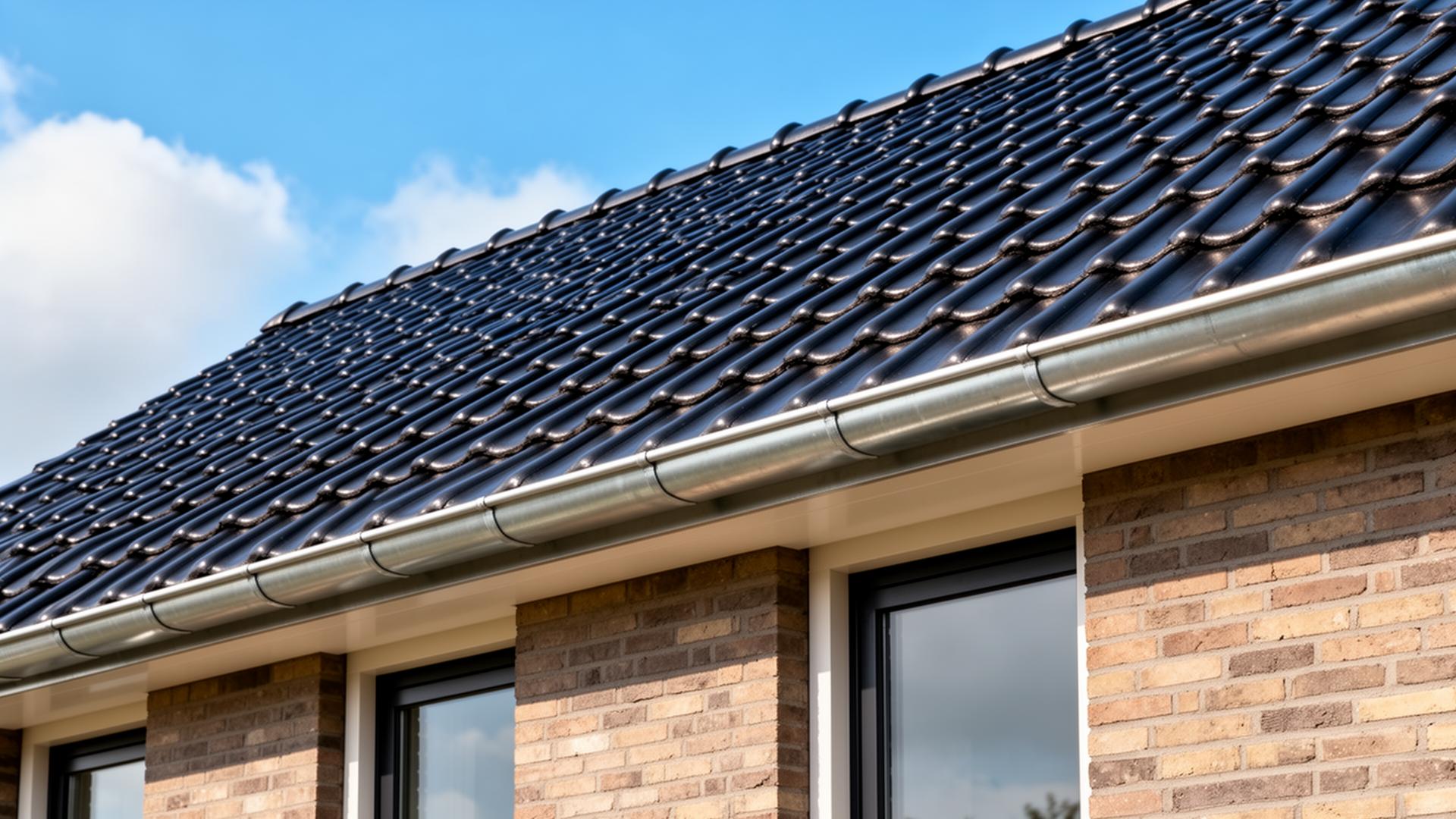Strak afgewerkt dak met nieuwe pannen en zinken goot